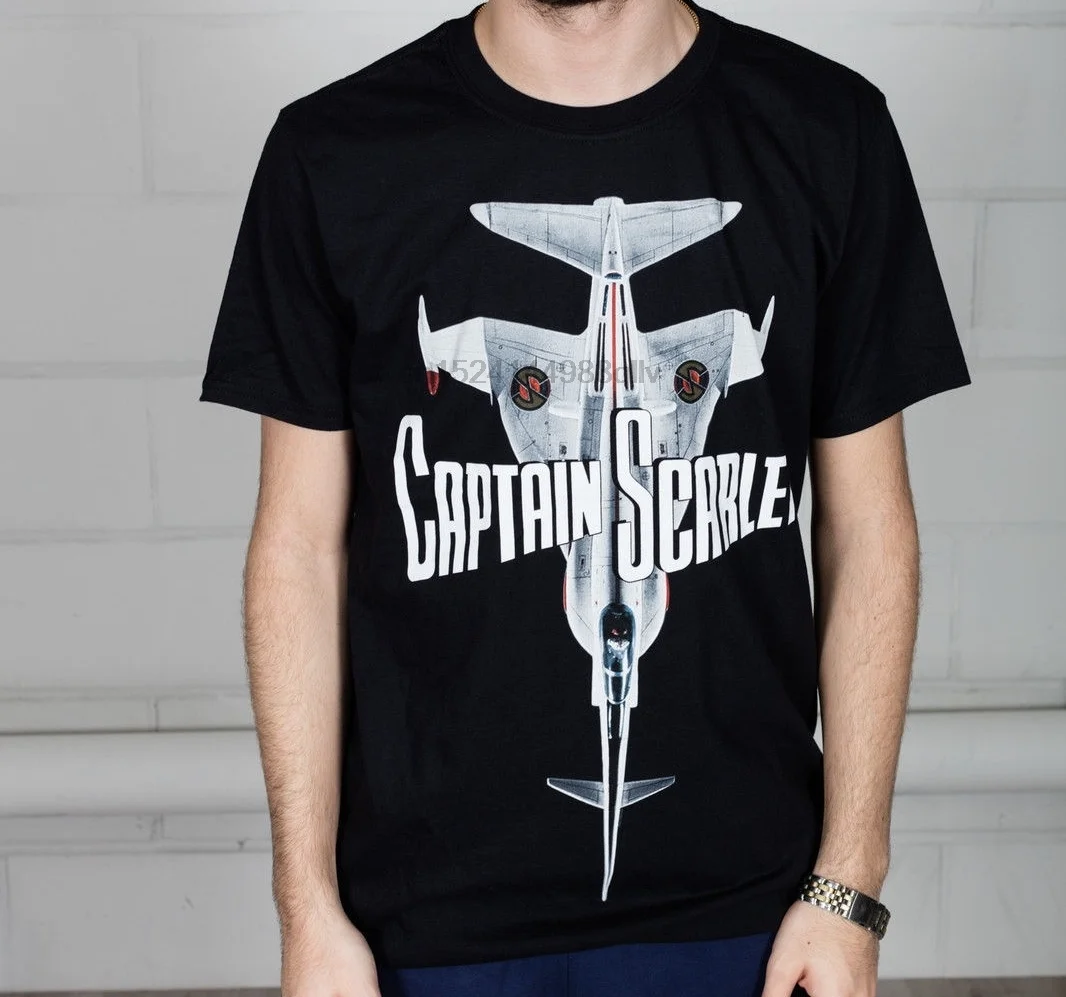 

Gerry T-shirt Official Anderson Kapit_n Scharlachrot Engelsblau Interceptor Unisex