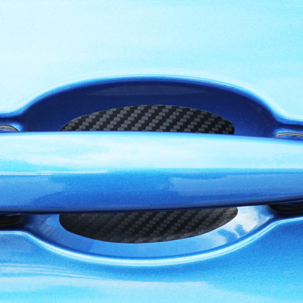 Наклейка на дверную ручку автомобиля защитная пленка из углеродного волокна