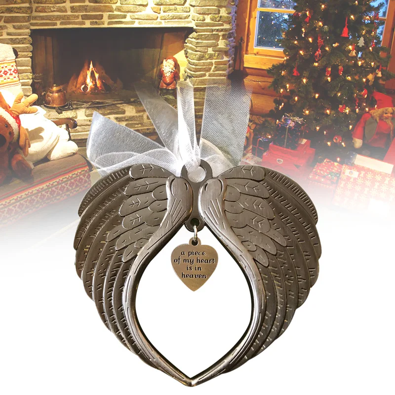 

2020 Christmas Angel Wing Ornament Pendant A Piece of My Heart Is In Heaven New Arrival