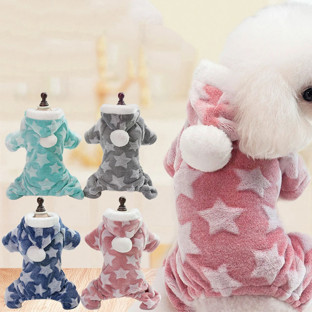 100% хлопок Принт собака теплая одежда комбинезон для щенка Толстовка пальто