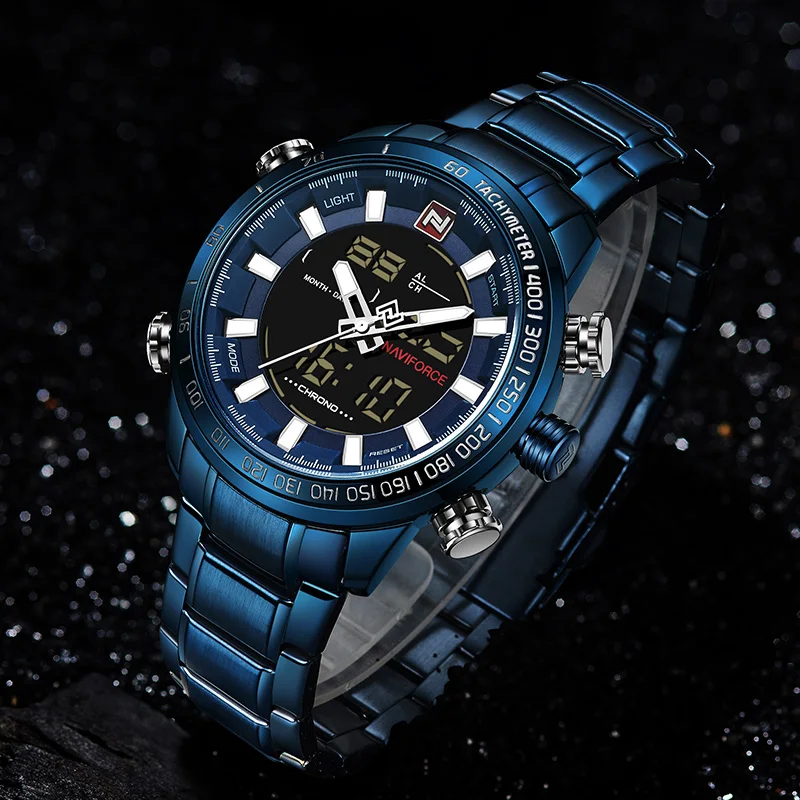 NAVIFORCE 9093 роскошные мужские спортивные часы Chrono брендовые военные