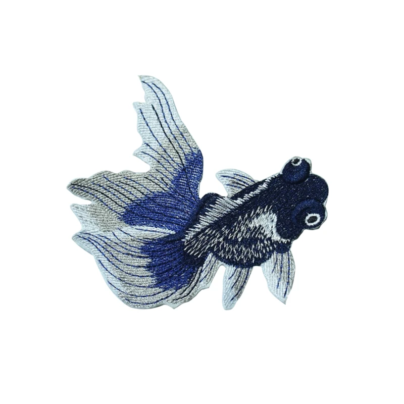Goldfish Animal Fish Embroidered Patches Chinese Ethnic Style DIY Sewing Patch Embroidery Applique Decorations For Clothes Shoes | Дом и сад