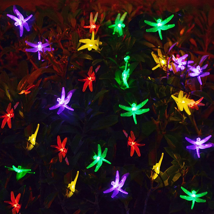 

Outdoor Solar LED String Lights Christmas Lights 8 Modes 6.5M 30LED Dragonfly Waterproof Light for Garden,Yard,Landscape,Holiday