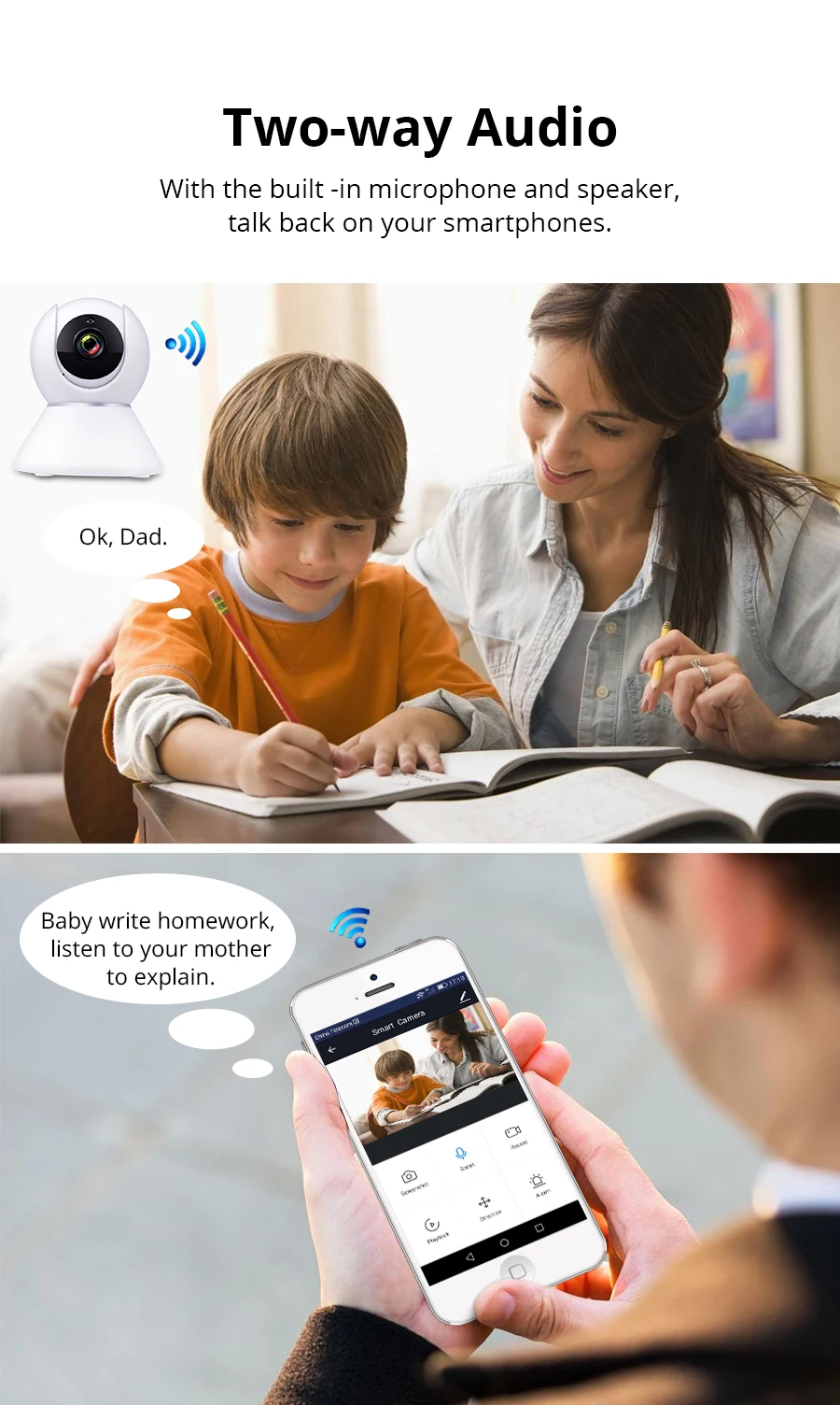 Tuya Wi-Fi Echo Show CCTV камера 1080P Интерком стандарт ONVIF Умный дом Охранная сигнализация