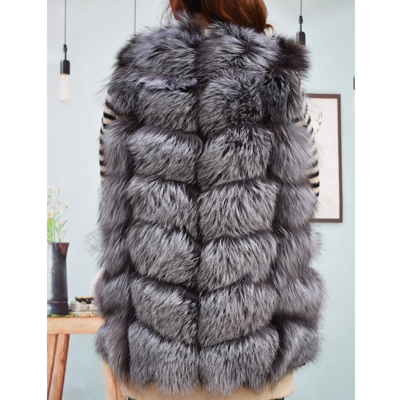 Natural red fox silver fox women's Vest natural non dyeing fashion high end winter warm women's Vest short