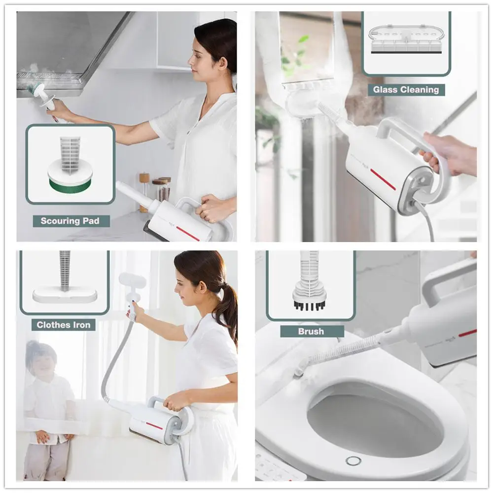 Deerma steam mop dem-zq610 cleaner for home manual multi-functional floor cleaning five nozzles |