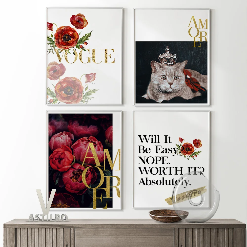 

Designer Perfume Kitty Prints Poster Watercolour Abstract Art Canvas Painting Decorate Gift Girl Room Home Decor Wall Stickers