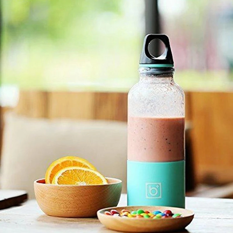 

2 Pcs 500Ml Portable Juicer Cup USB Rechargeable Electric Automatic Blender Mixer Bottle, Blue & Green