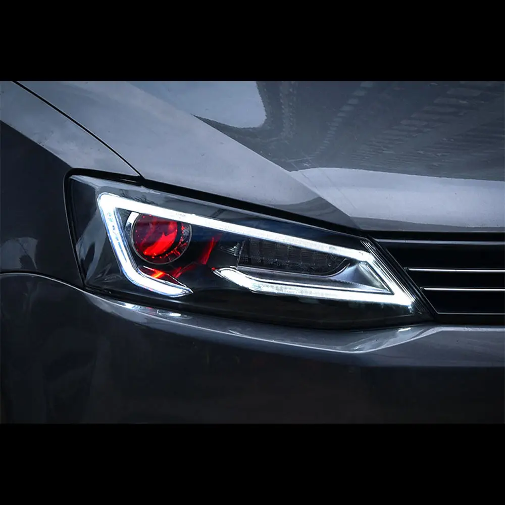 Светодиодный проектор Devil Eye Ксеноновые фары для Volkswagen Sagitar Jetta MK6 2012 ~ 2017 головная