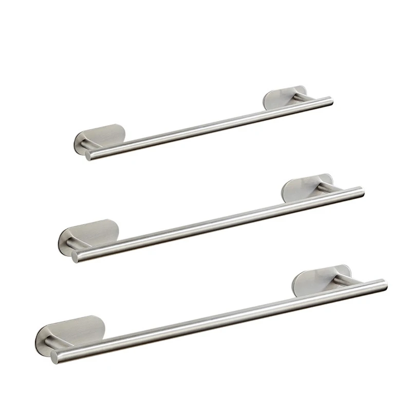 

40cm 50cm Stainless Steel Bathroom Towel Rack Self Adhesive Wall-Mounted Bathroom Balcony Towel Clothes Shelf Hanger