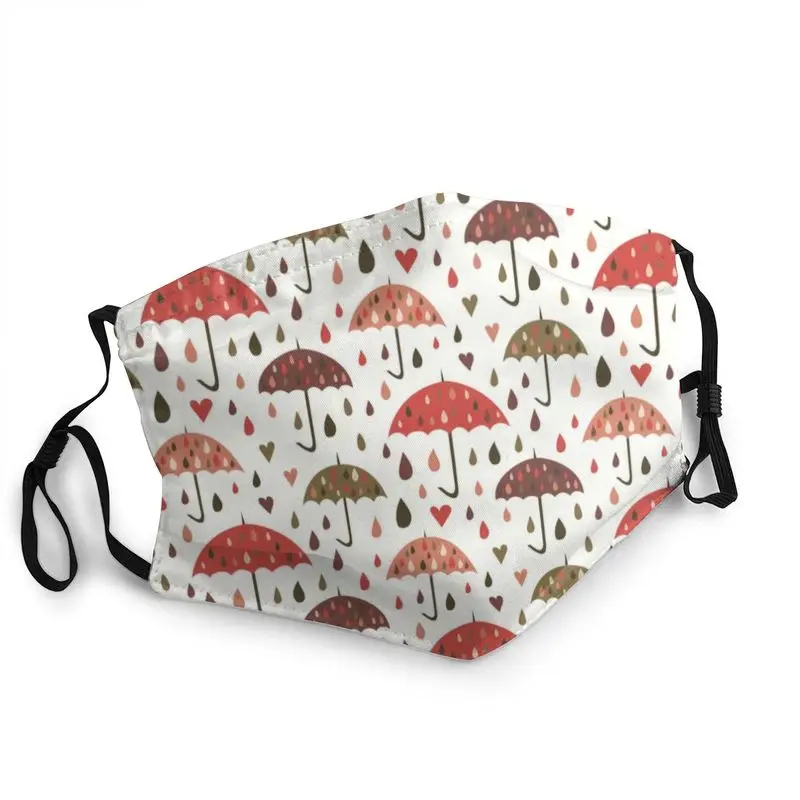 

Colorful Umbrellas Pattern Mask Anti Haze Dustproof Reusable Rain Day Face Mask Protection Cover Adult Respirator Mouth-Muffle