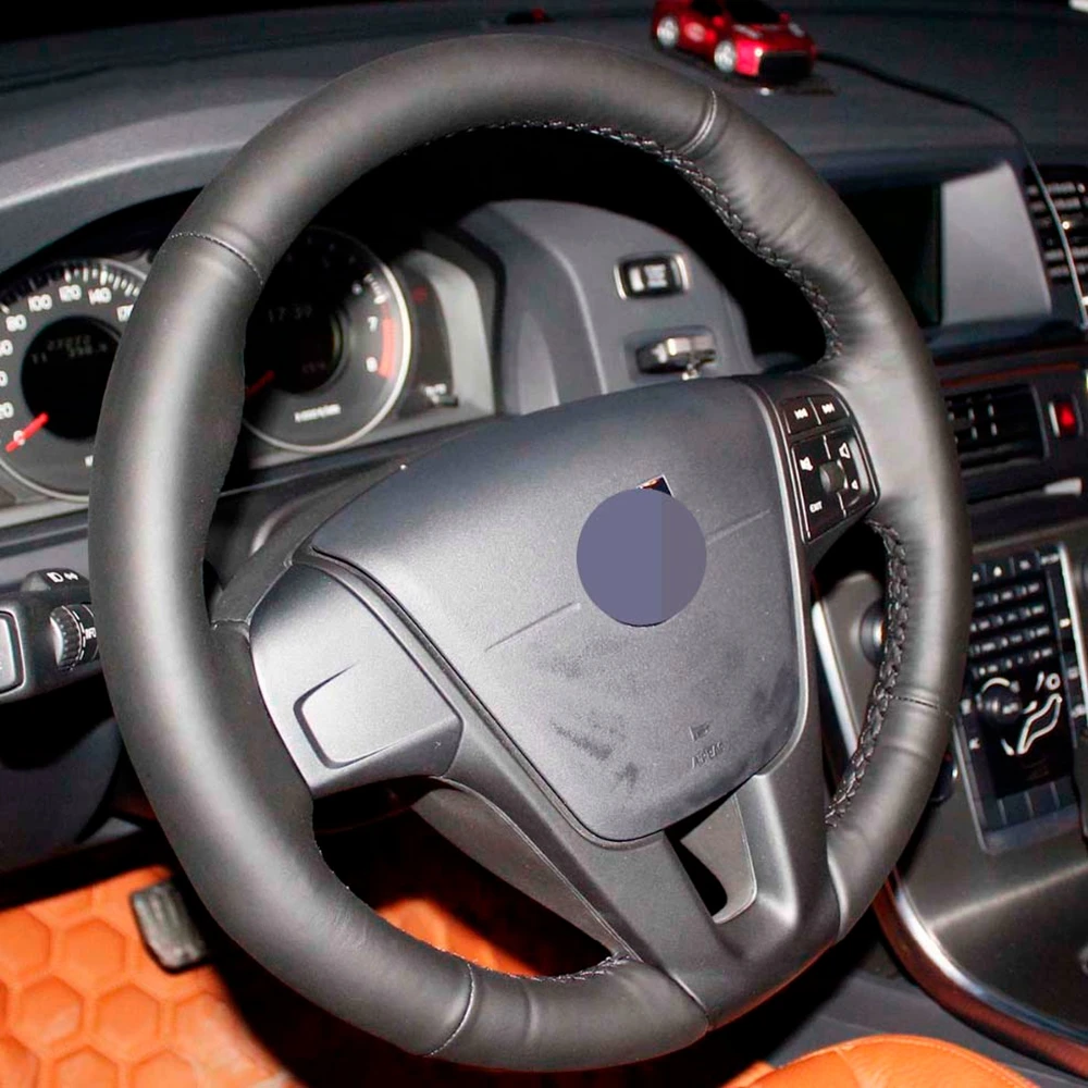 DIY сшитые вручную Искусственные кожаные чехлы рулевого колеса автомобиля для VOLVO S60 2011- V40 V60 XC60 2013