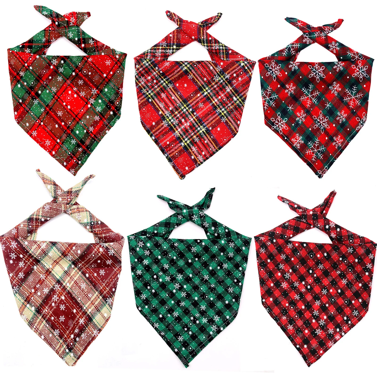 

Cheap Hot Selling Christmas Dog Bandanas Soft Cotton Pet Puppy Cat Scarf Triangular Bandage Dog Cat Accessories For Yorkie