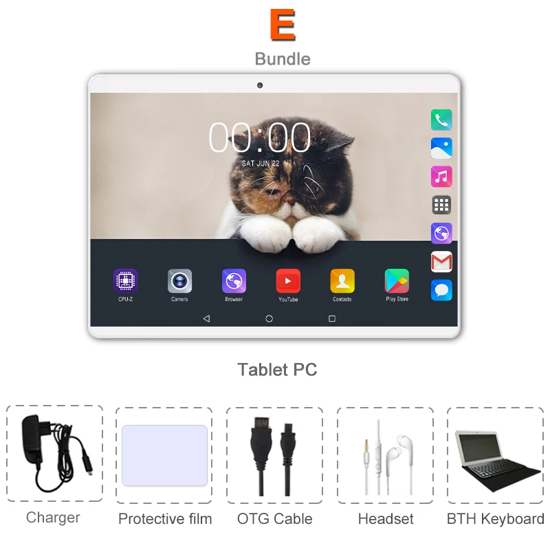 Комплект 5 CiGe 10,1 дюймов планшетный ПК Android 8,0 SIM WiFi компьютер tab Pc планшет Восьмиядерный 64 ГБ Мини компьютер ПК 7 8 9 10 планшеты - Комплект: Комплект 5