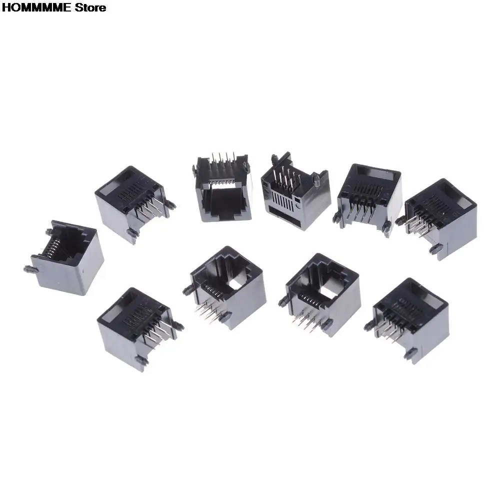 10 шт. Тип: RJ11/RJ45 8P8C черная компьютерная интернет-сеть разъем PCB | Обустройство дома