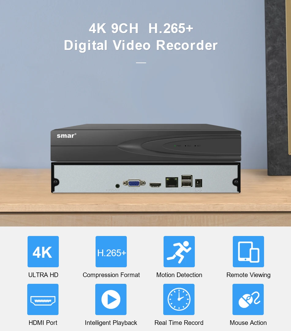 smar ultra hd cctv nvr para ip câmera de rede de metal gravador de vídeo onvif para sistema de segurança xmeye nuvem