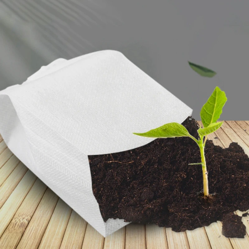 

500Pcs Biodegradable Non-Woven Nursery Bags Plant Grow Bags Fabric Seedling Pots