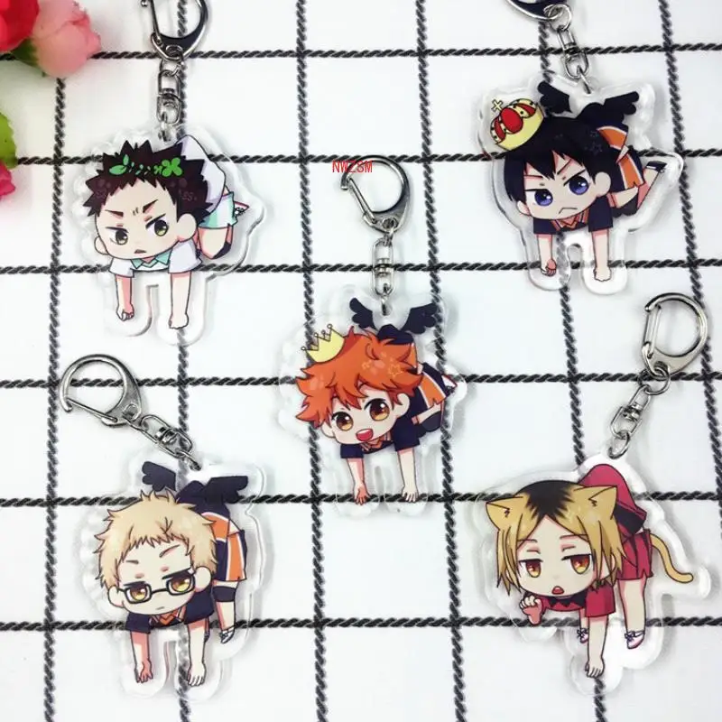

1pc New Anime Haikyuu Kageyama Hinata Kenma Kozume Acrylic Figure Keychain Decor Bag Pendant Collection Model Toys for Kids Gift