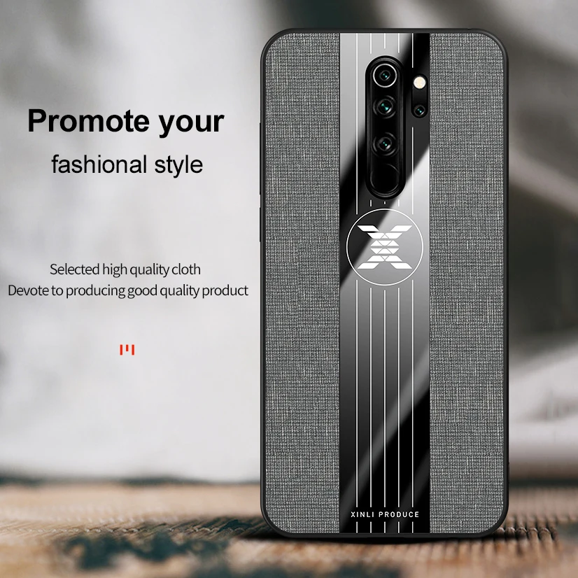Чехол-накладка для Xiaomi Redmi Note 8 Pro с кольцом-держателем мягкой тканевой рамкой |