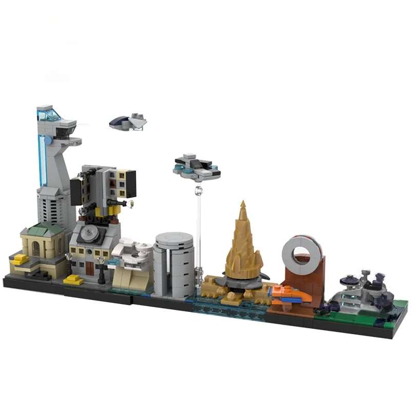 

Architecture MOC Super Heroes Skyline Set Superheroes House City Building Blocks Bricks Architecture Toys For Children