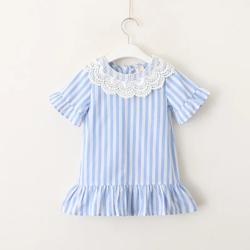 Новинка 2020 года платья для девочек летнее платье в полоску с короткими рукавами
