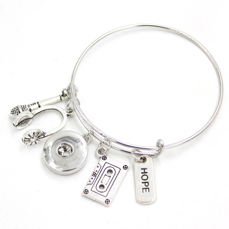 1 шт. Новое поступление 18 мм Ювелирные изделия с микрофоном DJ браслет музыка