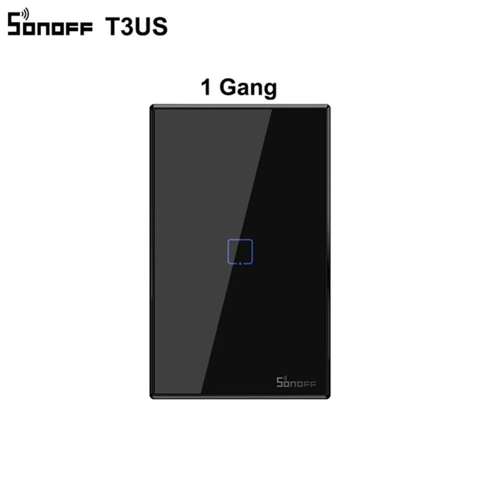 Умный настенный светильник Itead Sonoff T3 US 1/2/3 gang выключатель с гранью сенсорный/RF433/Wi