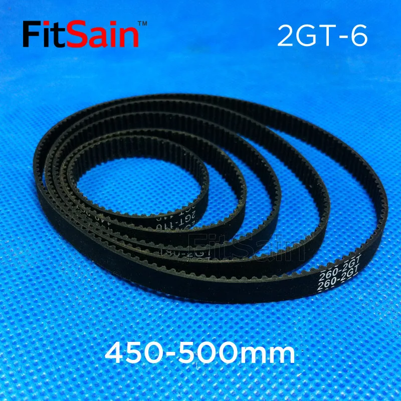 

FitSain--2GT 450-500mm rubber belt Width 6mm Timing Belt GT2 Conveyor Belt Drive Belt Ring with Rubber Belt