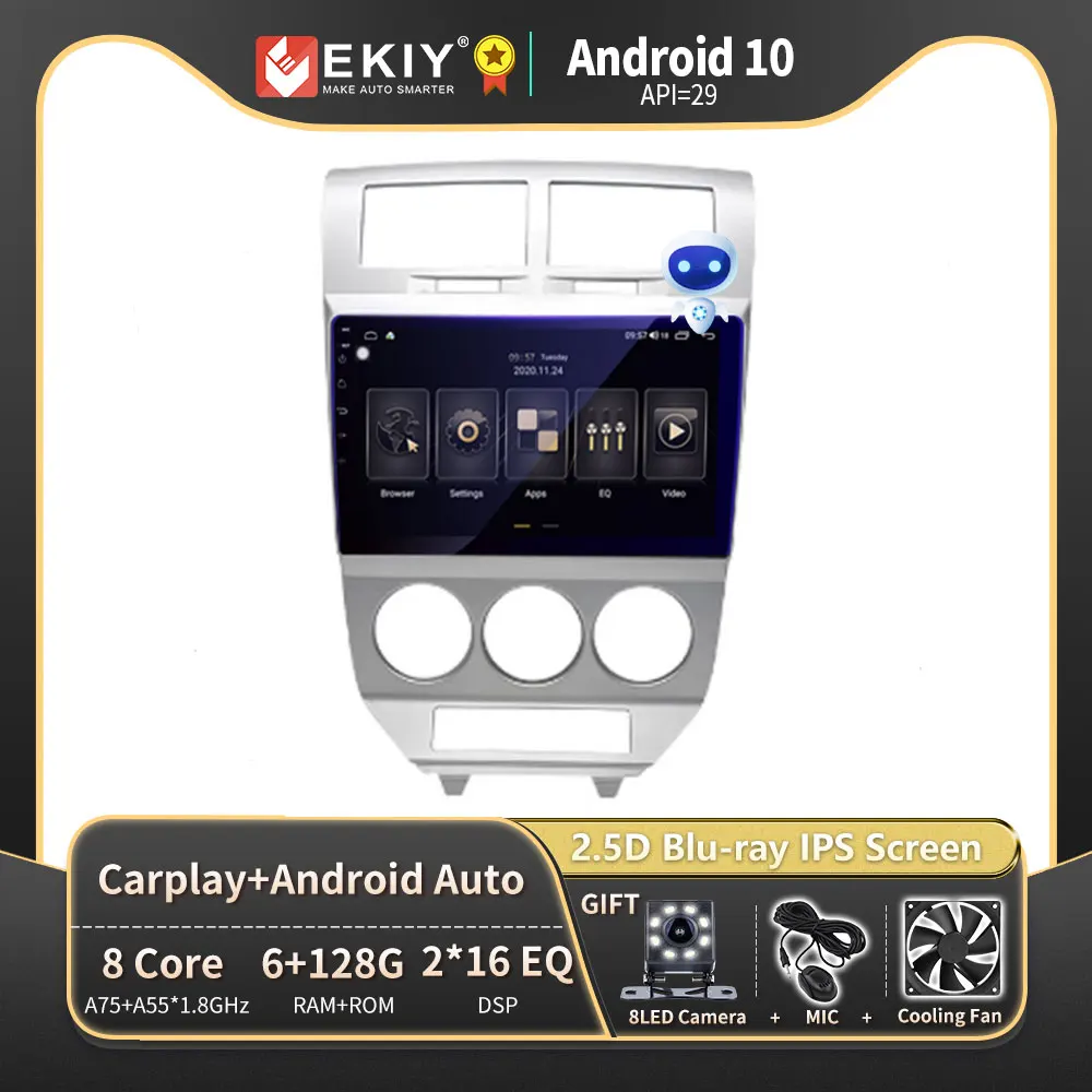

EKIY For Dodge Caliber 2009-2012 Autoradio 2din Android 10 DVD Car Multimedia Video Player Stereo Navigation GPS Head Unit FM BT
