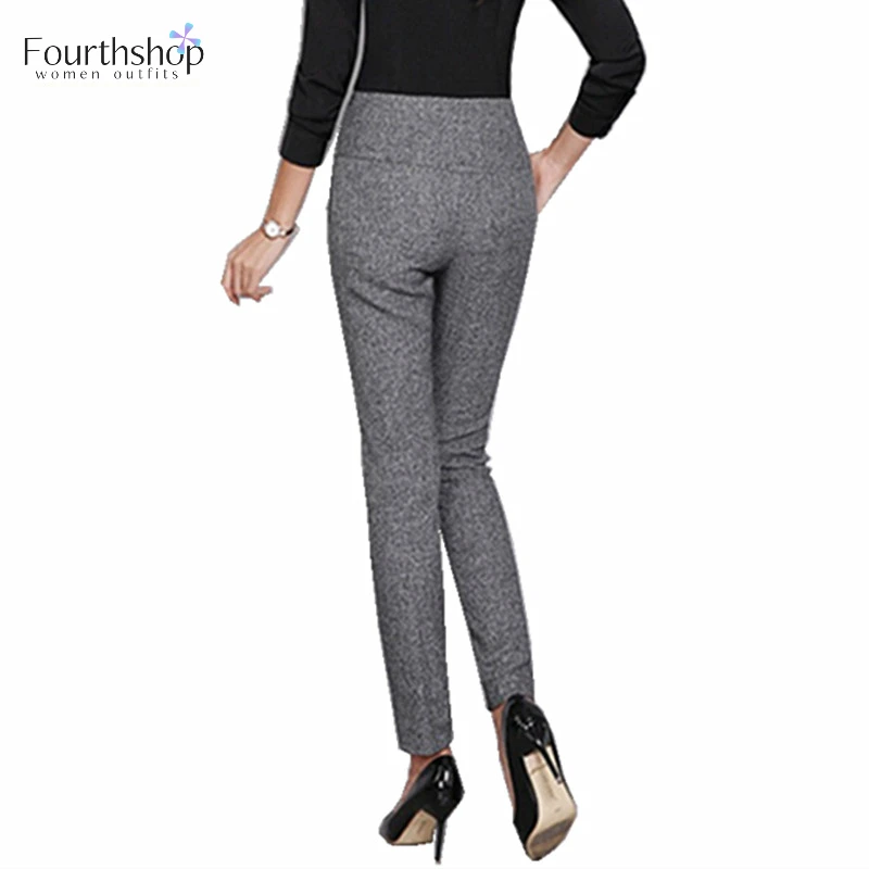 2020 модные весенне-осенние женские деловые брюки с высокой талией Офисная Женская