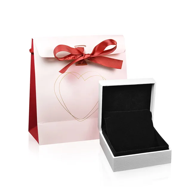 pink set box Подлинный Шарм бусины Мода логотип шаблон серии кольцо коробка ювелирных изделий высокое качество изысканный коллекционное украшение подарок - Color: pink set box