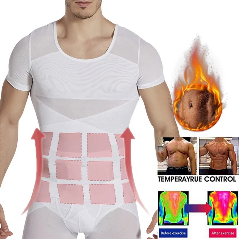 

WENYUJH Men's Slimming Shaper Vest Male Belly Abdomen For Corrector Compression Body Building Chest Muscle Tummy Shirt Corset