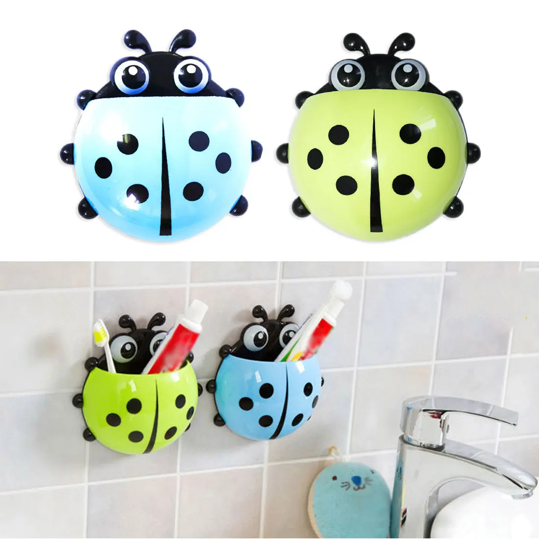Детский настенный держатель для зубной щетки божья коровка | Дом и сад