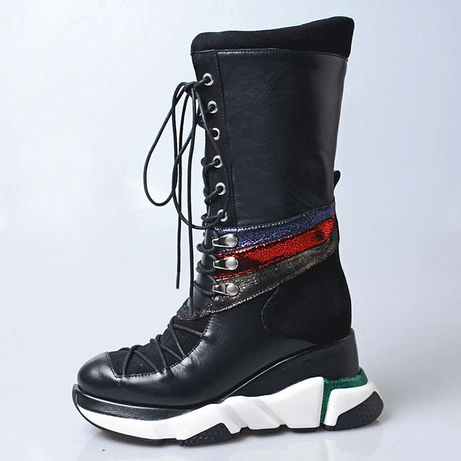 Женские кроссовки Prova perfeto черные красные повседневные ботинки из натуральной