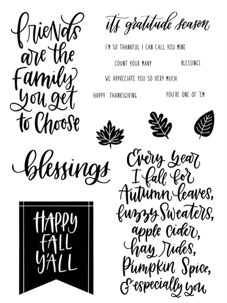 

Happy Fall Transparent Silicone Clear Stamp/Seal for DIY scrapbooking/photo album Decorative Cards Making Paper Crafts