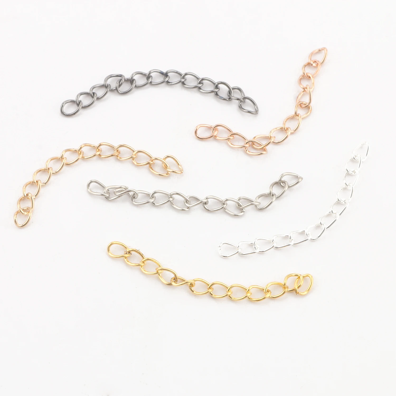 

50pcs 5*7mm 5cm Tone Extended Extension Tail Chain Lobster Clasps Connector For DIY Jewelry Making Findings Bracelet Necklace