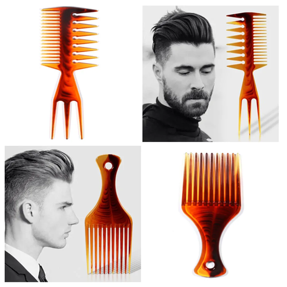 Расческа вилка мужская с широкими зубцами щетка для парикмахерской прическа