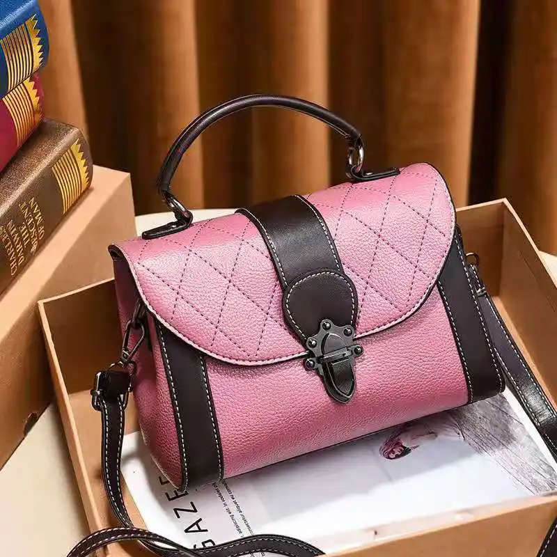 

New female bag 2021 spring new hit color rhombus small square bag simple ladies single shoulder bag