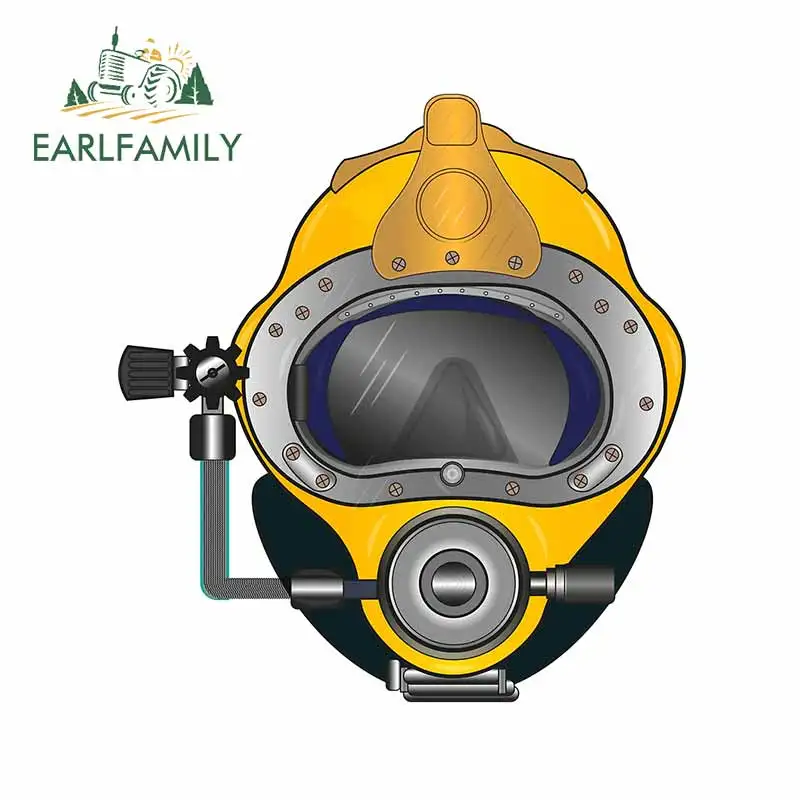 EARLFAMILY 13 см x 11 9 для желтый водолазный шлем мультфильм наклейки автомобиля Ван