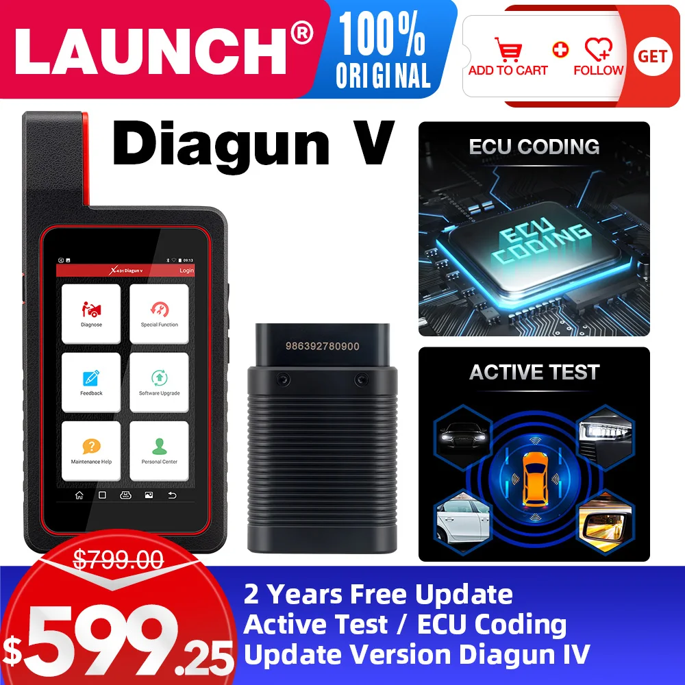 Автомобильный диагностический прибор LAUNCH X431 Diagun V устройство для диагностики