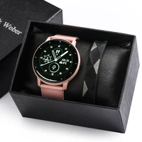 smart watch set for women weather activity tracker heart rate monitor sports ladies smart watch men silicone bracelet gift