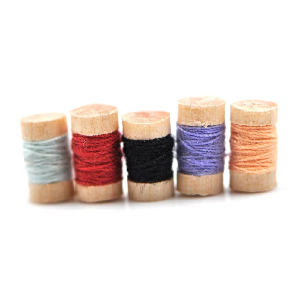 

1:12 Dollhouse Decor Furniture Wooden Sewing Machine Thread Scissors Accessories for Dolls House Toys for Girls Miniature Kids