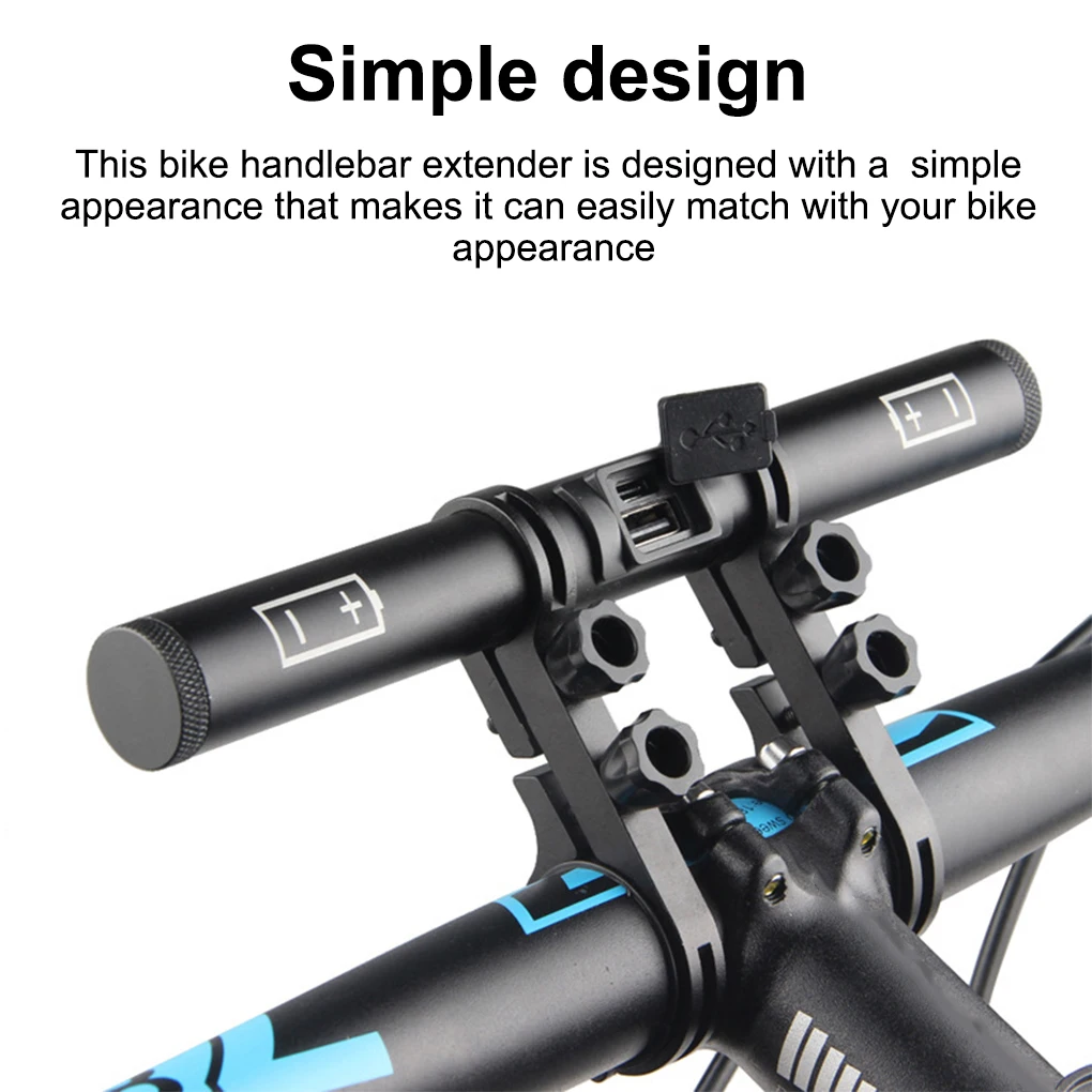 Bike Handlebar Extension Mount Flashlight Holder Aluminum Alloy Extender for Bicycle Front Handle Bar