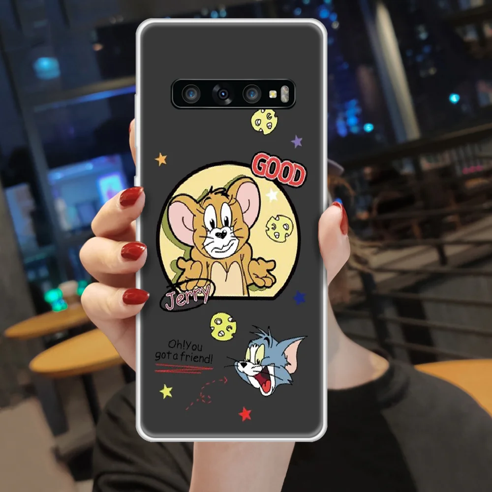 

Cute Toms cartoon Jerrys Couple Phone Case cover hull For SamSung Galaxy S M 6 7 8 9 10 20 30 31 Edge Plus E Lite transparent