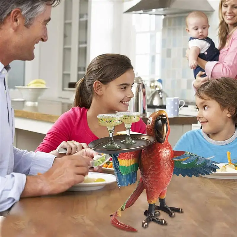 

Home Decor Parrot Animal Side Table Colorful Painted Resin Statue Animal Sculpture Side Table Garden Decoration As Gifts
