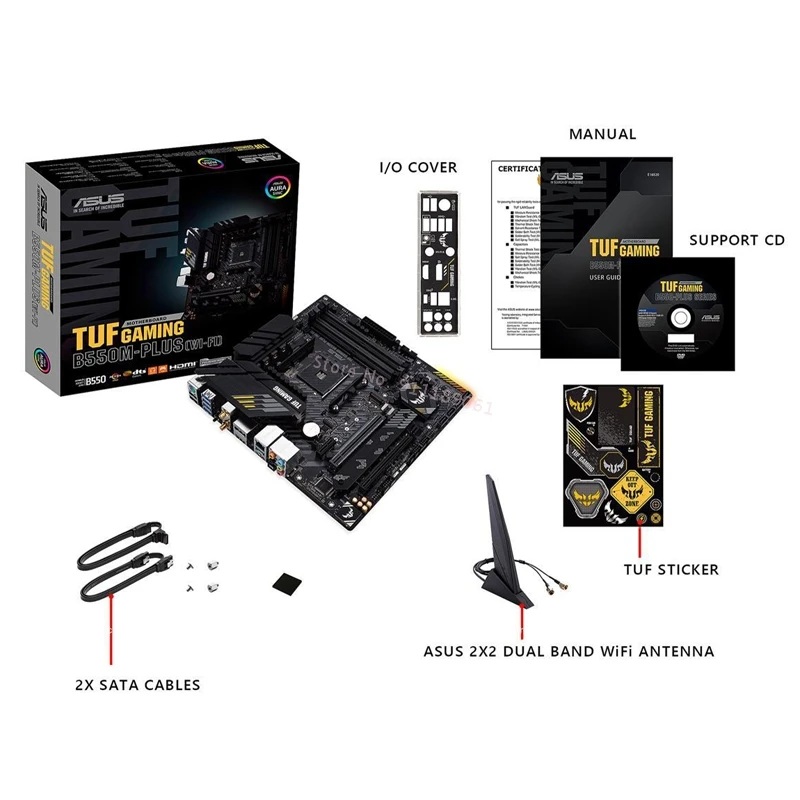 

ASUS TUF GAMING B550M-PLUS & AMD CPU Ryzen 5 1600 & Kingston DDR4 8GB*2 Combination Kit M.2 USB3.0 Socket AM4 M-ATX/5800X/5900x