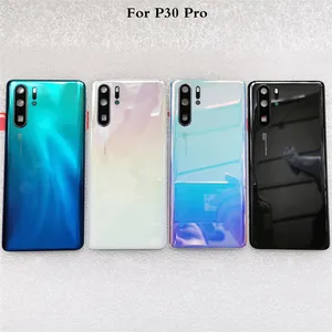 100 original back battery cover for huawei p30 pro door rear glass case back housing with camera lens free global shipping