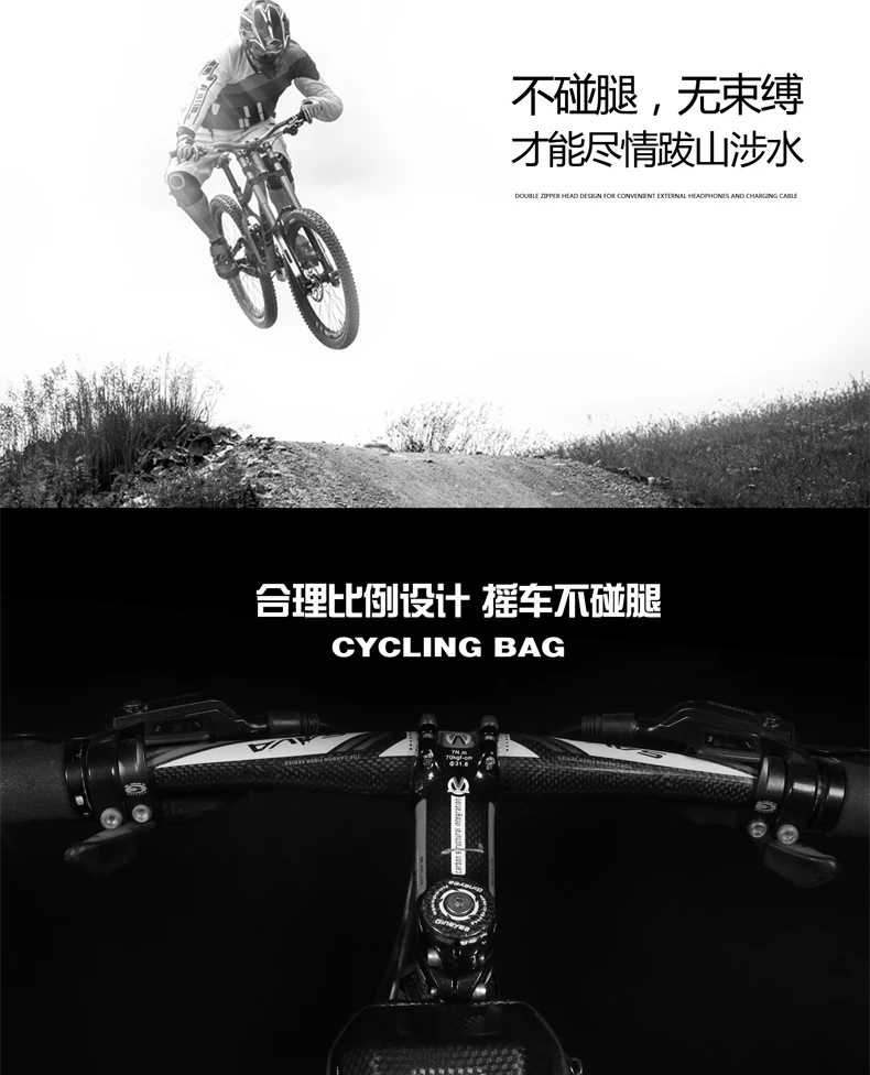 

Waterproof Saddle Bicycle Bag Front Frame Sport Single Bicycle Bags Large Capacity Fietstas Sports Entertainment DI50CB