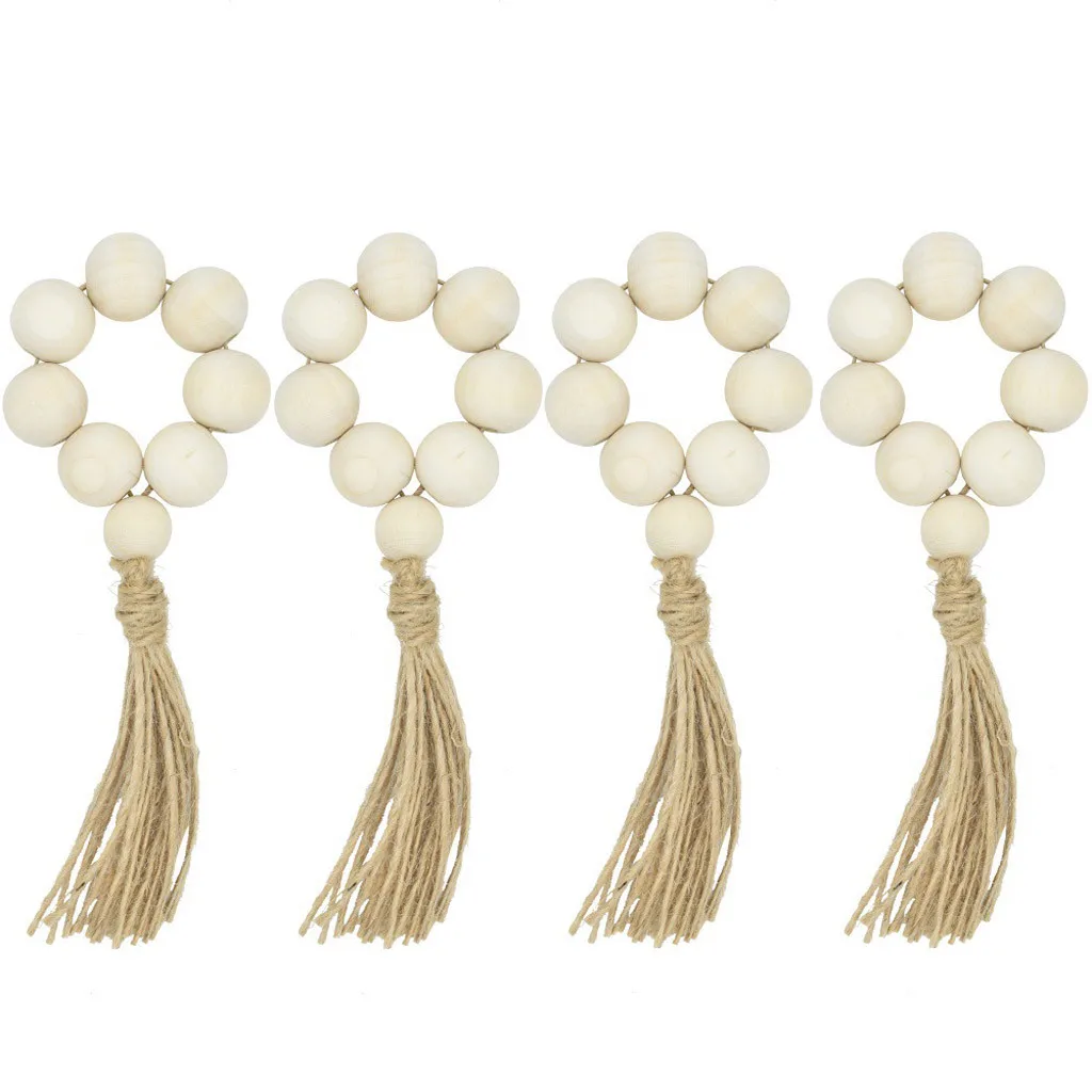 Настольное украшение 4 шт. ручной работы из натурального дерева шарик салфетка