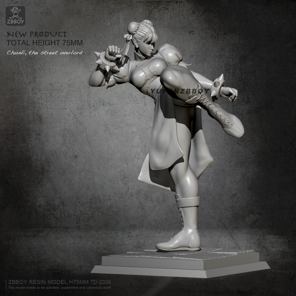 

75mm Resin Model Chunli Resin Soldier Kits Self-assembled TD-2338